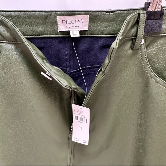 ANTHROPOLOGIE The Madi Faux Leather Front-Slit Denim Skirt by Pilcro - Picture 6 of 6